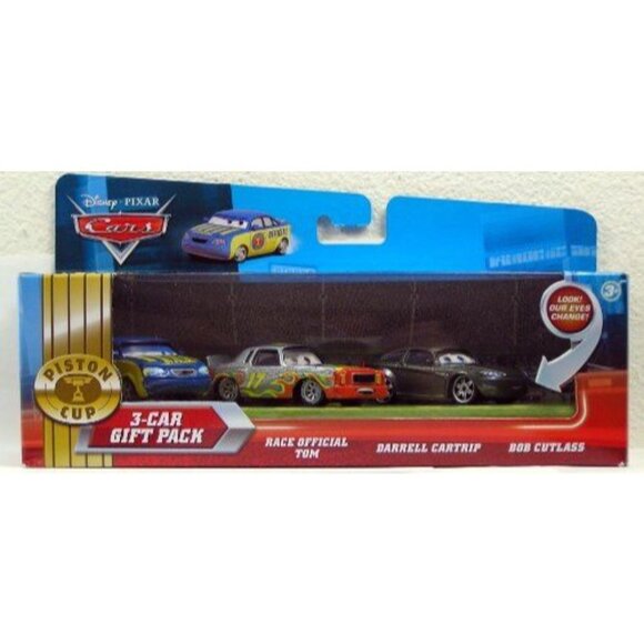 Disney / Pixar CARS Movie Exclusive 1:55 Diecast Piston Cup Nights 3 Car Set NIB - Picture 9 of 10